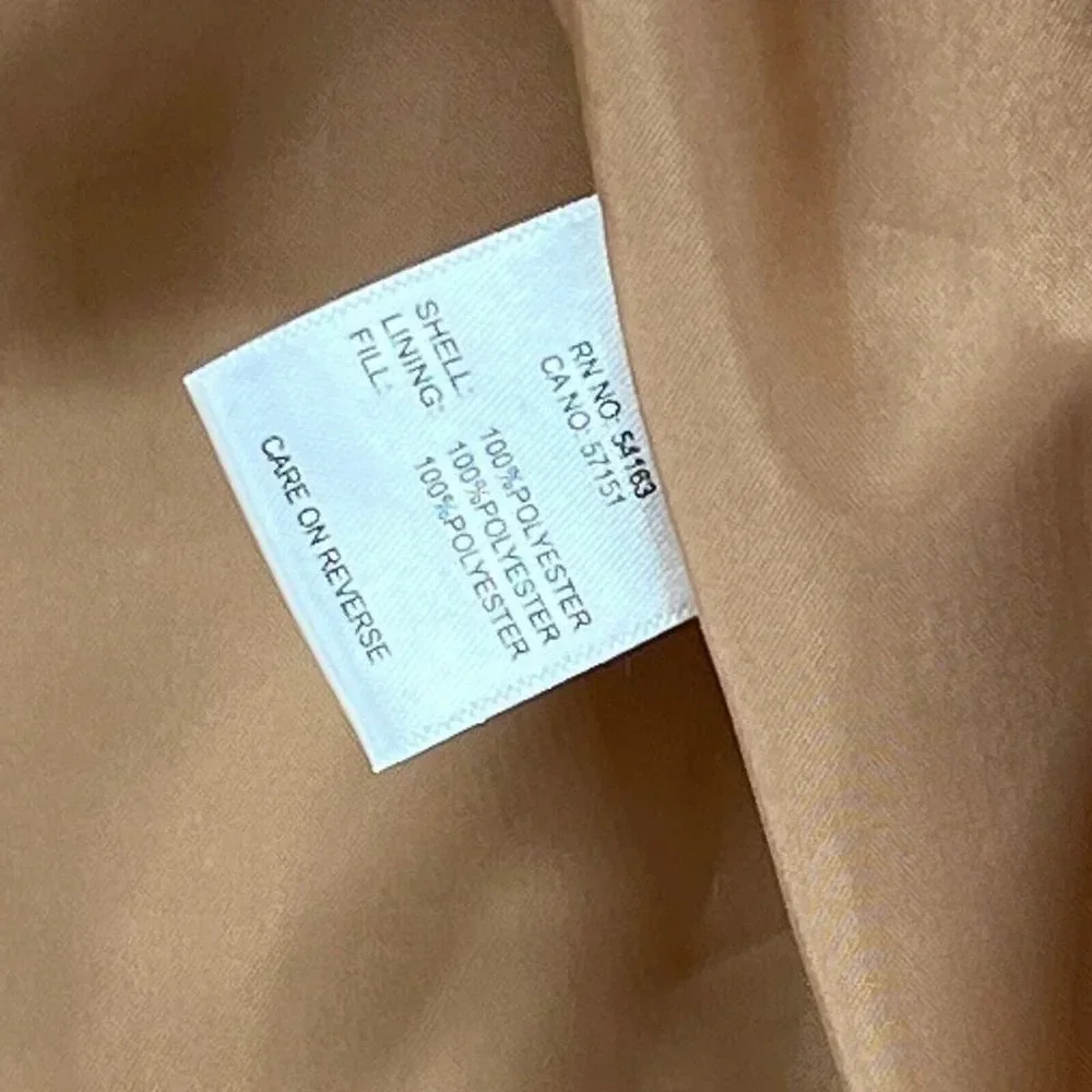 Marc New York Puffer Jacket Women Sz XS Snakeskin Snap Front Insulated Tan Brown - Picture 9 of 11